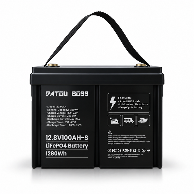 Акумулятор LiFePO4 100Ah 12V 1,28 кВт BMS літій-залізо-фосфатний DatouBoss - Фото 1 Акумулятор LiFePO4 100Ah 12V 1,28 кВт BMS літій-залізо-фосфатний DatouBoss - зображення 1