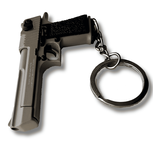 Металевий Брелок Desert Eagle Sand (Пісочний) 66 мм зі Знімним Магазином та Рухомим Затвором Розбірний Тактичний Мініатюрний Пістолет з Гравіюванням Колекційний Сувенір на Ключі - зображення 3