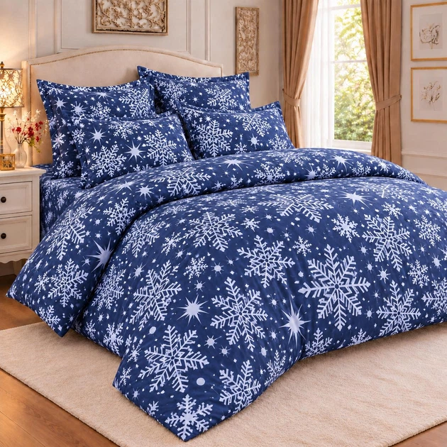 Комплект постільної білизни 200×220 см PERYNKA Winter Night з байки - зображення 2