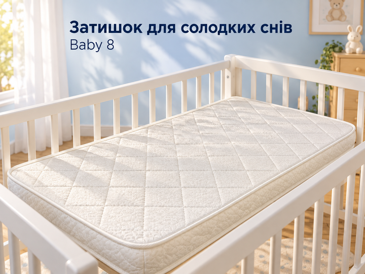 Детский матрас Baby 8 с кокосовой койрой 60×120 см - Фото 3 Детский матрас Baby 8 с кокосовой койрой 60×120 см - изображение 3