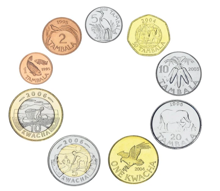 Набор монет Малави набор из 9 монет 1996-2006 AU-UNC 1, 2, 5, 10, 20, 50 тамбала, 1, 5, 10 квача Разновидность - Фото 1 Набор монет Малави набор из 9 монет 1996-2006 AU-UNC 1, 2, 5, 10, 20, 50 тамбала, 1, 5, 10 квача Разновидность - изображение 1