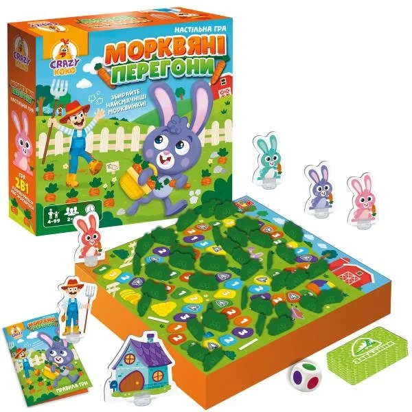 Настільна гра Vladi Toys Морквяні перегони з 4 зайчиками від 4 років - Фото 2 Настільна гра Vladi Toys Морквяні перегони з 4 зайчиками від 4 років - зображення 2