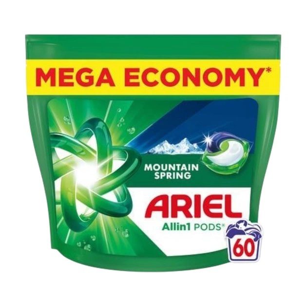 Капсули для прання ARIEL Pods All-in-1 Гірське Джерело 60 шт, гелеві капсули для видалення плям у холодній воді - Фото 6 Капсули для прання ARIEL Pods All-in-1 Гірське Джерело 60 шт, гелеві капсули для видалення плям у холодній воді - зображення 6