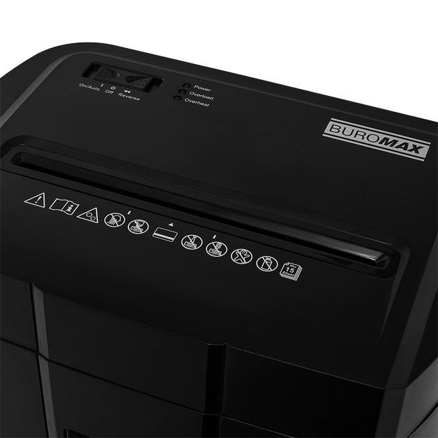 Знищувач паперу Buromax, 15 аркушів, кошик 18 л, чорний (BM.0452-01) - зображення 4