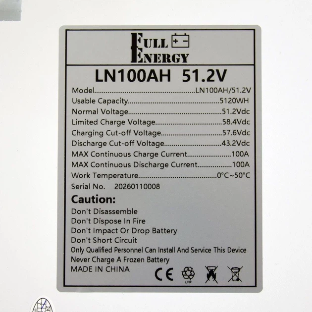 5KW/H LiFePO4 battery для системи зберігання енергії Full Energy 6.2кВт - Фото 5 5KW/H LiFePO4 battery для системи зберігання енергії Full Energy 6.2кВт - зображення 5