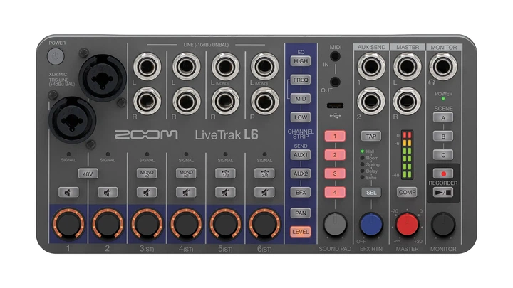Цифровий мікшер-рекордер Zoom LiveTrak L6 - зображення 2