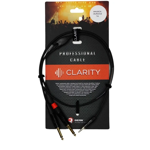Аудіокабель Clarity miniJACK-2xJACK-B/1m - Фото 1 Аудіокабель Clarity miniJACK-2xJACK-B/1m - изображение 1