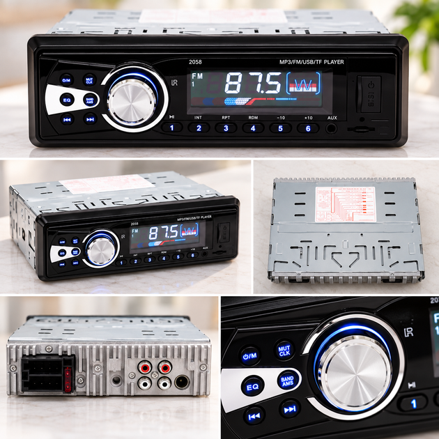 Автомагнитола 2058 1 DIN USB/microSD/FM/AUX - изображение 3