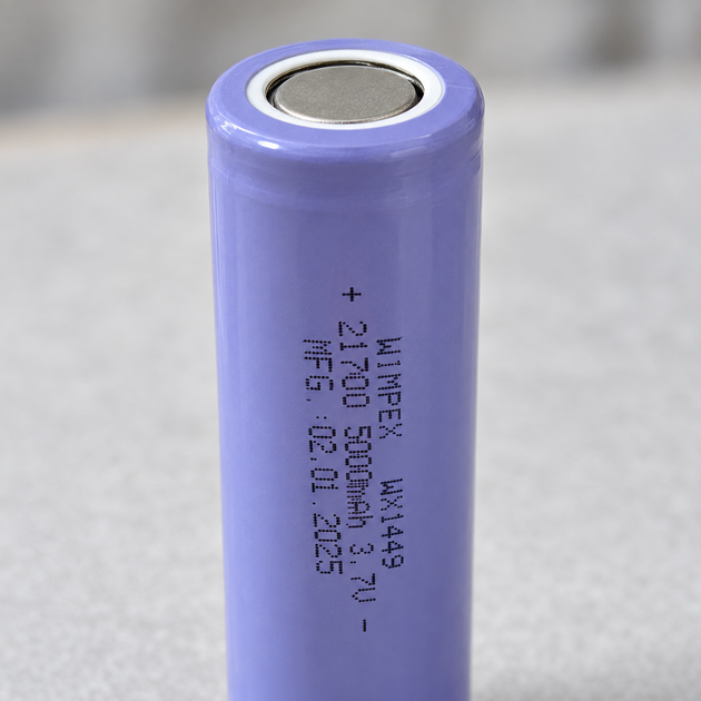 Акумулятор Wimpex WX1449 Li-ion 21700 / Акумуляторна батарейка 5000 mAh 3,7В - Фото 2 Акумулятор Wimpex WX1449 Li-ion 21700 / Акумуляторна батарейка 5000 mAh 3,7В - зображення 2