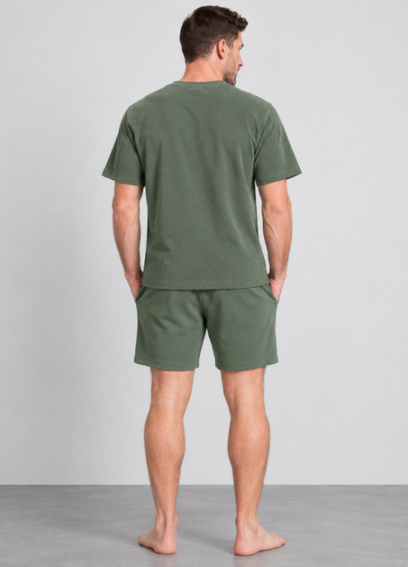 Комплект піжами Primark Textured Short Pyjama Set XL Для дому та сну Оливковий (10388) - Фото 3 Комплект піжами Primark Textured Short Pyjama Set XL Для дому та сну Оливковий (10388) - зображення 3