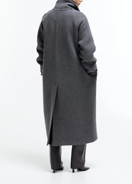 Пальто H&M 18485 Темний сірий L (1229) - Фото 2 Пальто H&M 18485 Темний сірий L (1229) - изображение 2