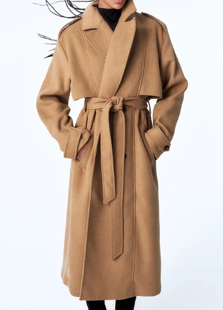 Пальто H&M 18471 Бежевий XL (1251) - Фото 1 Пальто H&M 18471 Бежевий XL (1251) - зображення 1