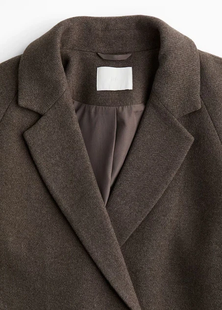 Пальто H&M 18472 Темний коричневий L (1159) - зображення 4