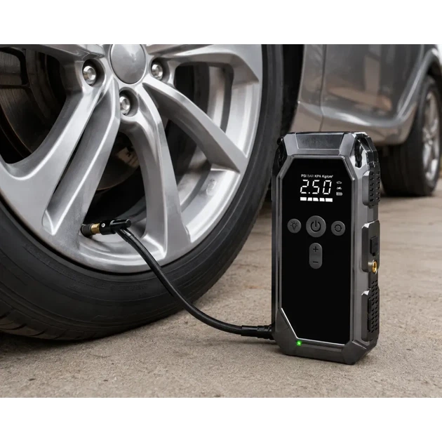 Автомобильный Jump Starter 12 В Пусковой бустер 600 А с компрессором 150 PSI Пускозарядное устройство 12000 мАч Power Bank 5 В 2 А с LED фонарем Type C - изображение 8