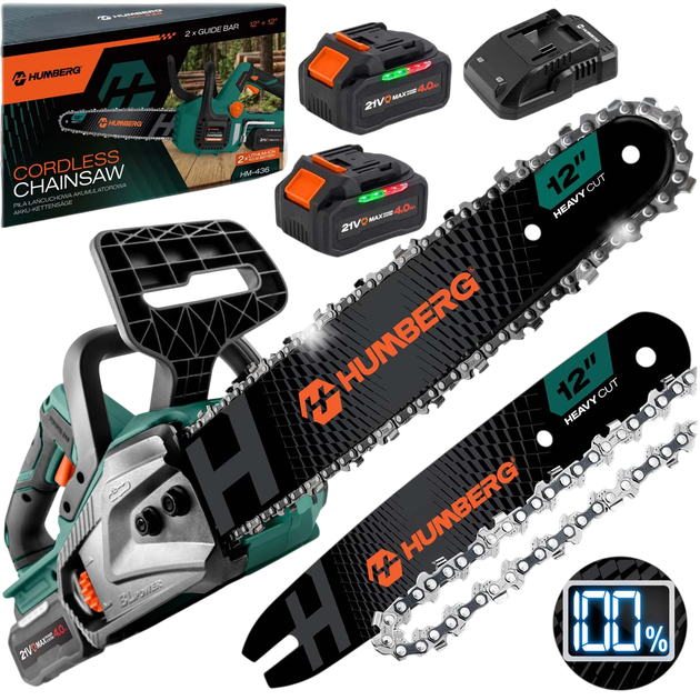 Pilarka łańcuchowa akumulatorowa Humberg HM-436 + 2x aku 4AH - obraz 3