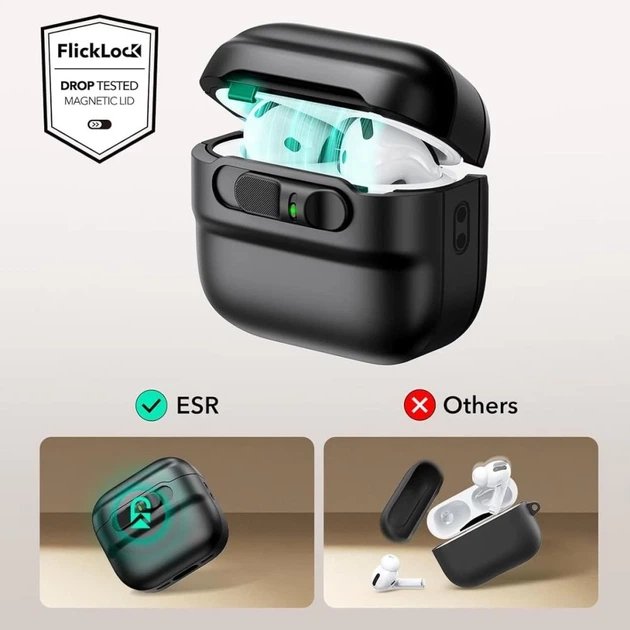 Чехол для наушников ESR Pulse Halolock для AirPods 4 Black with MagSafe (4894240217702) - Фото 5 Чехол для наушников ESR Pulse Halolock для AirPods 4 Black with MagSafe (4894240217702) - изображение 5