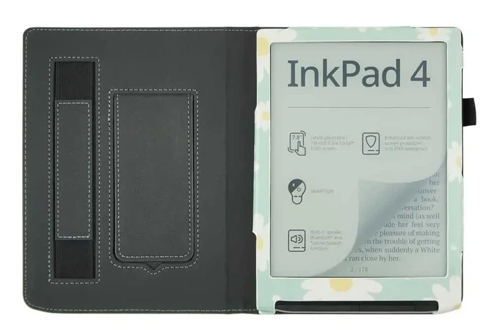 Чехол (обложка) для PocketBook InkPad Color 3 (PB743K3) с рисунком с ремешком для руки и подставкой (7707048) Ромашки - Фото 2 Чехол (обложка) для PocketBook InkPad Color 3 (PB743K3) с рисунком с ремешком для руки и подставкой (7707048) Ромашки - изображение 2