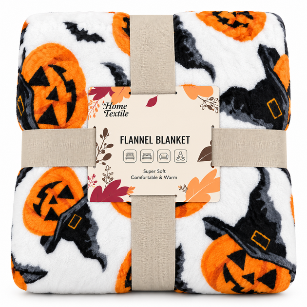 Плед Ardesto Autumn Flannel 160х200 см 100% поліестер Хелловін (ART0150PB) - Фото 1 Плед Ardesto Autumn Flannel 160х200 см 100% поліестер Хелловін (ART0150PB) - зображення 1