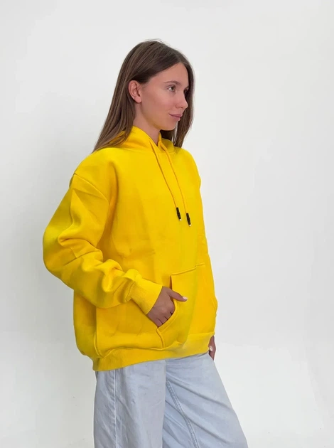 Жіноче однотонне худі на флісі Pink Daisy Жовтий L (5035/1) - Фото 3 Жіноче однотонне худі на флісі Pink Daisy Жовтий L (5035/1) - зображення 3