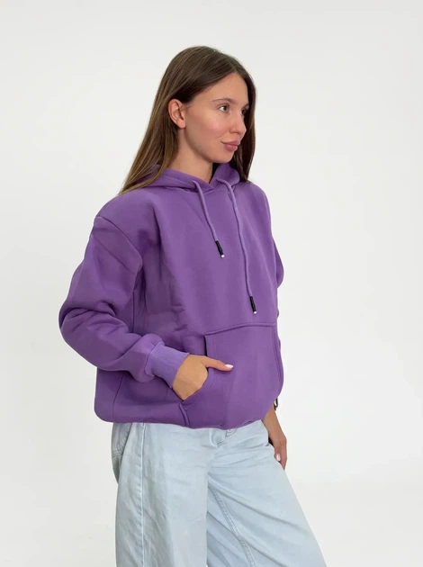 Жіноче однотонне худі на флісі Pink Daisy Фіолетовий XL (5035/1) - Фото 3 Жіноче однотонне худі на флісі Pink Daisy Фіолетовий XL (5035/1) - зображення 3