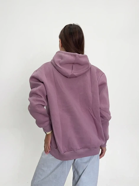 Жіноче однотонне худі на флісі Pink Daisy Бузковий XL (5035/1) - зображення 2