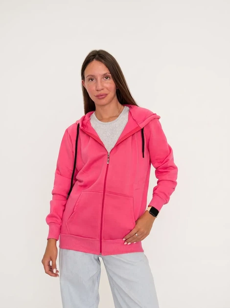 Женское однотонное худи на молнии Pink Daisy Розовый M (5021) - Фото 1 Женское однотонное худи на молнии Pink Daisy Розовый M (5021) - изображение 1