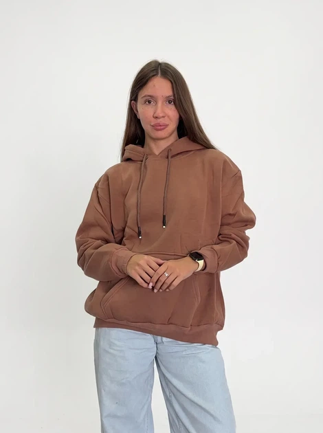 Женское однотонное худи на флисе Pink Daisy Светло-коричневый L (5035/1) - Фото 1 Женское однотонное худи на флисе Pink Daisy Светло-коричневый L (5035/1) - изображение 1