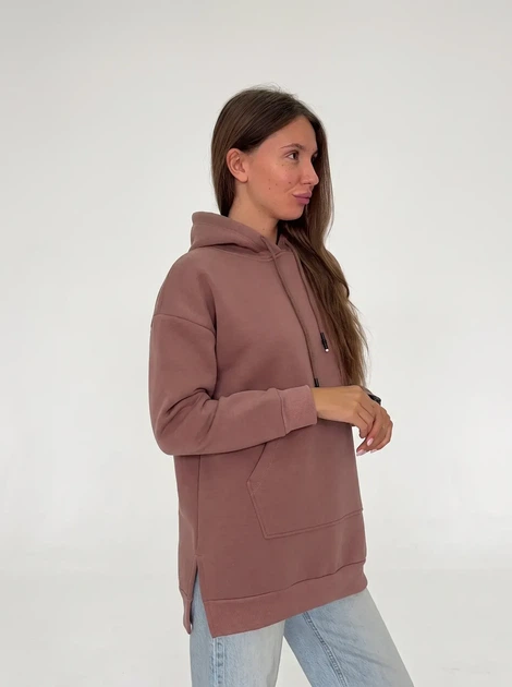 Жіноче однотонне худі Pink Daisy Світло-коричневий M (6205) - зображення 3