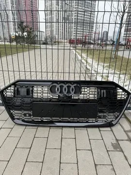 Решетка радиатора Audi A7 C8 4K 2017-2023 радар стиль RS7 черный глянец - Фото 5 Решетка радиатора Audi A7 C8 4K 2017-2023 радар стиль RS7 черный глянец - изображение 5
