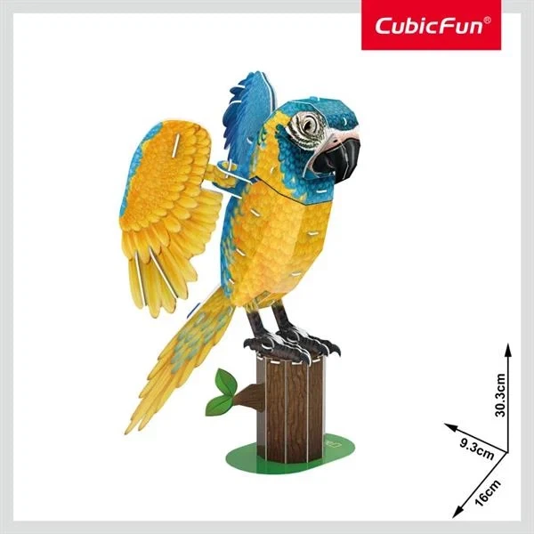 3D пазл-конструктор CubicFun Исчезающие животные Попугай Ара 94 детали - изображение 2