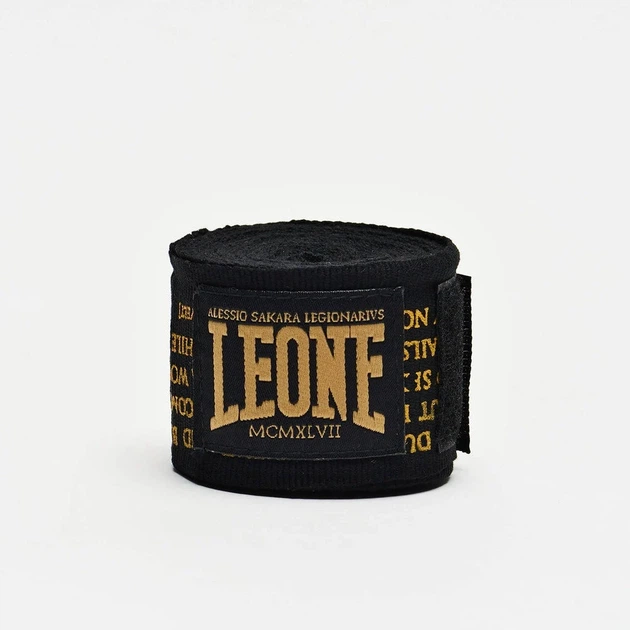 Боксерские бинты Leone хлопок 350 см черные 2 шт. - изображение 2