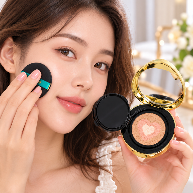 Трёхцветный тональный кушон DRAWSHE Cushion New Green, 10 мл - изображение 2