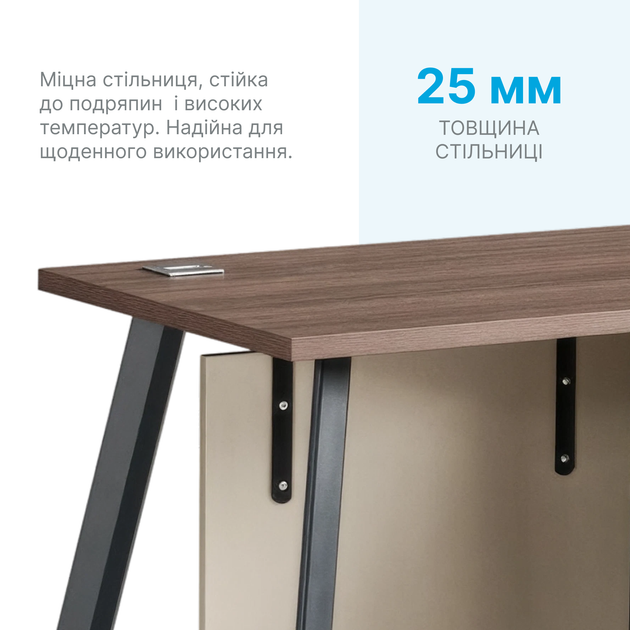 Компьютерный стол OfficePro PG-F20B-12A-14 60х140 см с тумбочкой Медовый дуб + Темно-серый - Фото 4 Компьютерный стол OfficePro PG-F20B-12A-14 60х140 см с тумбочкой Медовый дуб + Темно-серый - изображение 4