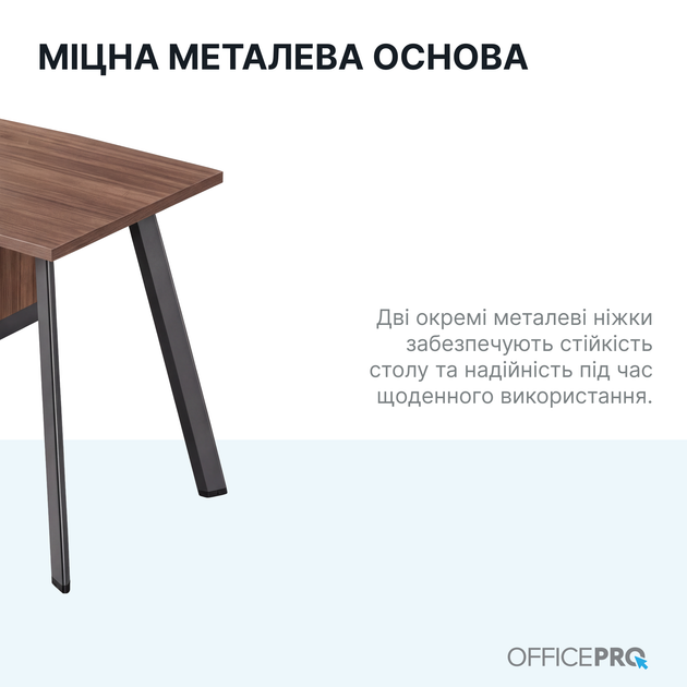 Компьютерный стол угловой OfficePro PG-F20A-14A-R 60х140 см с тумбочкой Медовый дуб + Темно-серый - изображение 7