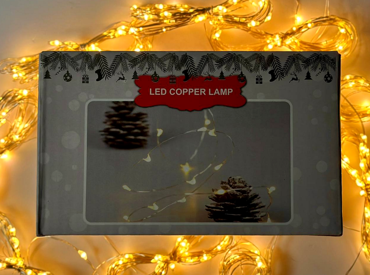 Гірлянда Водоспад 300 Led 3m*2m 220V мідний дріт теплий білий - зображення 6