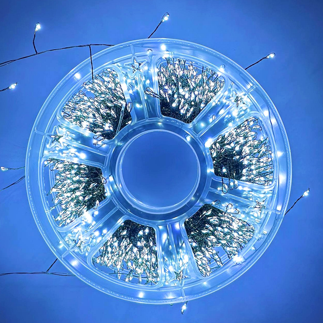 Гірлянда 900 LED 30m 8 режимів світіння пульт ДК W-1 для прикрашування Xmas зелений дріт білий - Фото 3 Гірлянда 900 LED 30m 8 режимів світіння пульт ДК W-1 для прикрашування Xmas зелений дріт білий - зображення 3