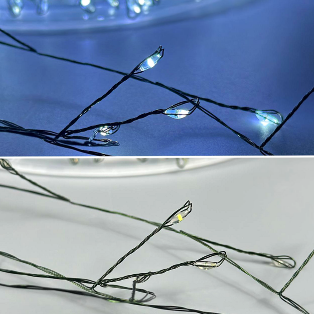 Гірлянда 900 LED 30m 8 режимів світіння пульт ДК W-1 для прикрашування Xmas зелений дріт білий - Фото 4 Гірлянда 900 LED 30m 8 режимів світіння пульт ДК W-1 для прикрашування Xmas зелений дріт білий - зображення 4