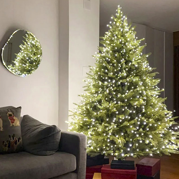 Гірлянда 900 LED 30m 8 режимів світіння пульт ДК W-1 для прикрашування Xmas зелений дріт білий - Фото 10 Гірлянда 900 LED 30m 8 режимів світіння пульт ДК W-1 для прикрашування Xmas зелений дріт білий - зображення 10