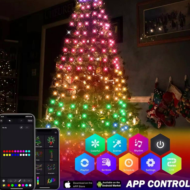 Гірлянда роса 2 м 200Led USB Bluetooth пульт дистанційного керування RGB прозорий ПВХ - Фото 5 Гірлянда роса 2 м 200Led USB Bluetooth пульт дистанційного керування RGB прозорий ПВХ - зображення 5