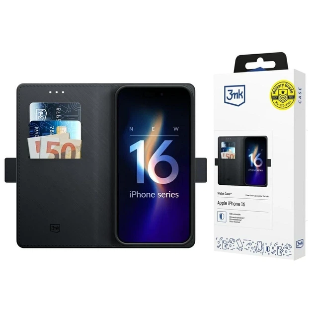 Чехол-книжка 3mk Wallet Case для iPhone 17 Black (5903108665292) - Фото 1 Чехол-книжка 3mk Wallet Case для iPhone 17 Black (5903108665292) - изображение 1