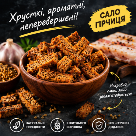 Палочки ржаные со вкусом сала и горчицы к пиву 500 г - изображение 5