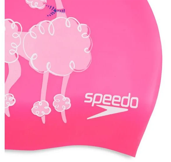 Шапка для плавання SPEEDO силікон дитяча OSFM рожевий білий - Фото 2 Шапка для плавання SPEEDO силікон дитяча OSFM рожевий білий - зображення 2