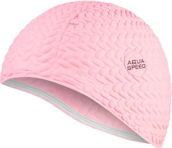 Шапка для плавання AQUA SPEED латекс OSFM пастельно-рожевий - Фото 2 Шапка для плавання AQUA SPEED латекс OSFM пастельно-рожевий - зображення 2