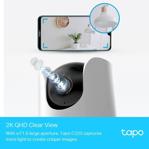 IP-камера TP-LINK Tapo C225 3MP N300 microSD, обнаружение движения, 360°, микрофон. - изображение 5