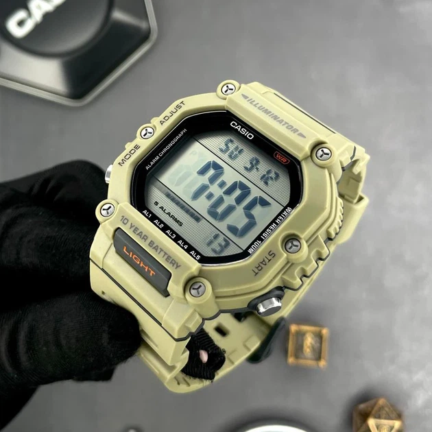 Чоловічий електронний годинник Casio AE-1600H-5A 10 ATM з піщаним ремінцем - зображення 2