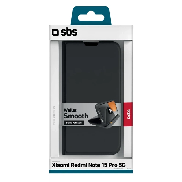 Чехол SBS Wallet Smooth для Xiaomi Redmi Note 15 Pro Black (8018417539831) - изображение 2