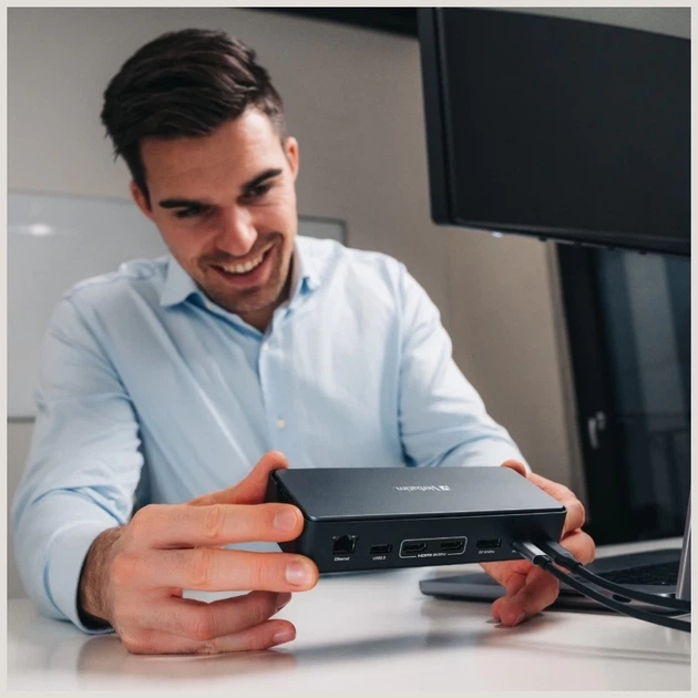 Док-станція Verbatim USB-C Pro 15в1 2xHDMI/RJ45/4xUSB-A/3xUSB-C/SD/microSD/Audio/DisplayPort/SSD Grey (32174) - зображення 8