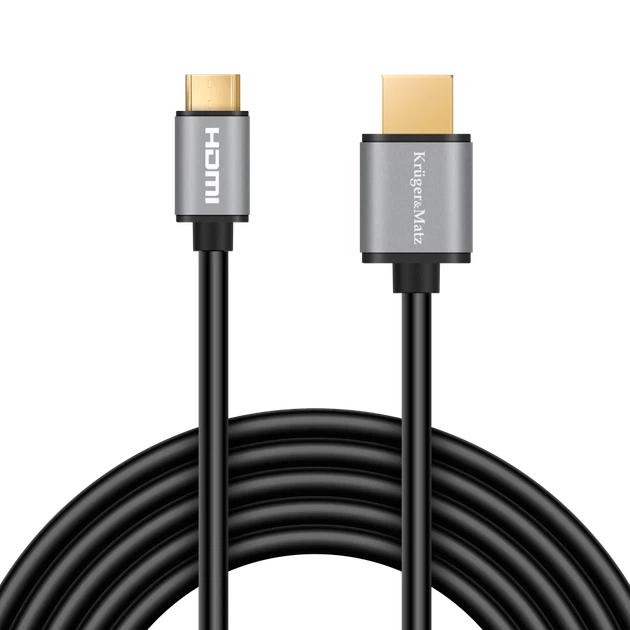 Кабель HDMI - mini HDMI 1.8m Krüger&Matz Basic (KM1237) - Фото 2 Кабель HDMI - mini HDMI 1.8m Krüger&Matz Basic (KM1237) - изображение 2