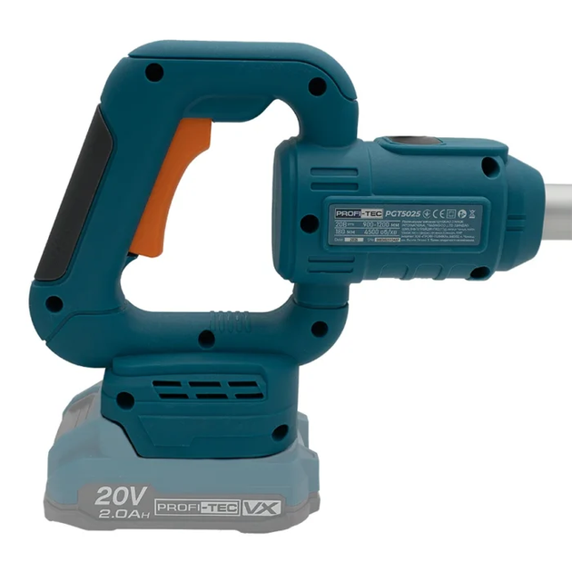 Триммер аккумуляторный PROFI-TEC PGT5025, 20V, 2.0 Ah, бесщеточный, с зарядным устройством(TS_6B7B7D172A94) - изображение 8