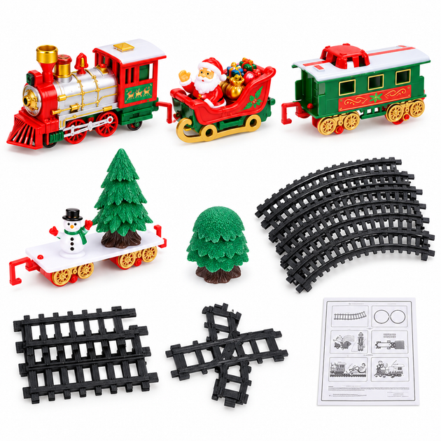 Детская рождественская железная дорога Musical Santa's Train Set, 22 детали, свет и музыка, путь 2,6 м - Фото 3 Детская рождественская железная дорога Musical Santa's Train Set, 22 детали, свет и музыка, путь 2,6 м - изображение 3